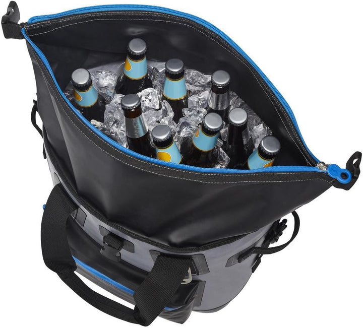 Welded Soft Portable Backpack Cooler with Wide Mouth Opening - Insulated and Leak-Proof Gray 5233505