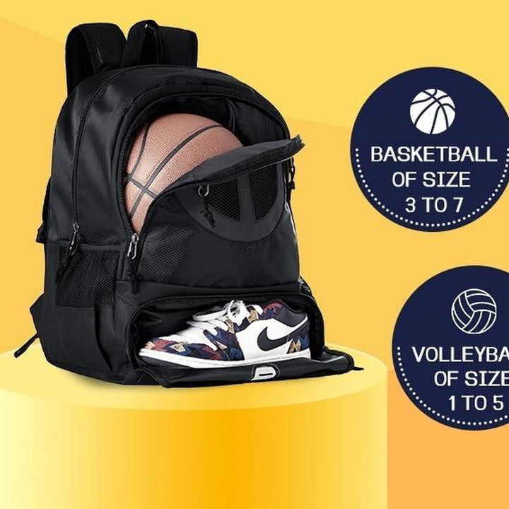 Basketball Backpack Sports Bags with Separate Ball Holder & Shoes Compartment, Best for Basketball, Soccer, Volleyball，Gym