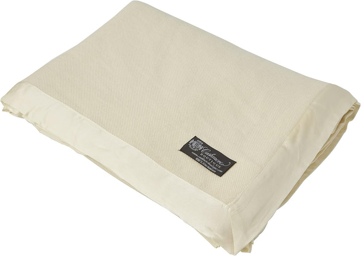 : 100% Pure Cashmere Twin Blanket in 4 Ply (Color: off White, Size: 60" X 90")