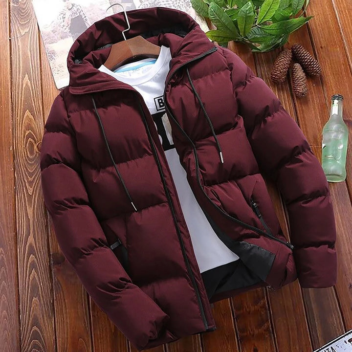 Mens Winter Coats Men Autumn and Winter Solid Zipper Hooded Loose Outdoor Cotton Coat Top Blouse Jacket Men Hooded Jacket (, XXXXL)