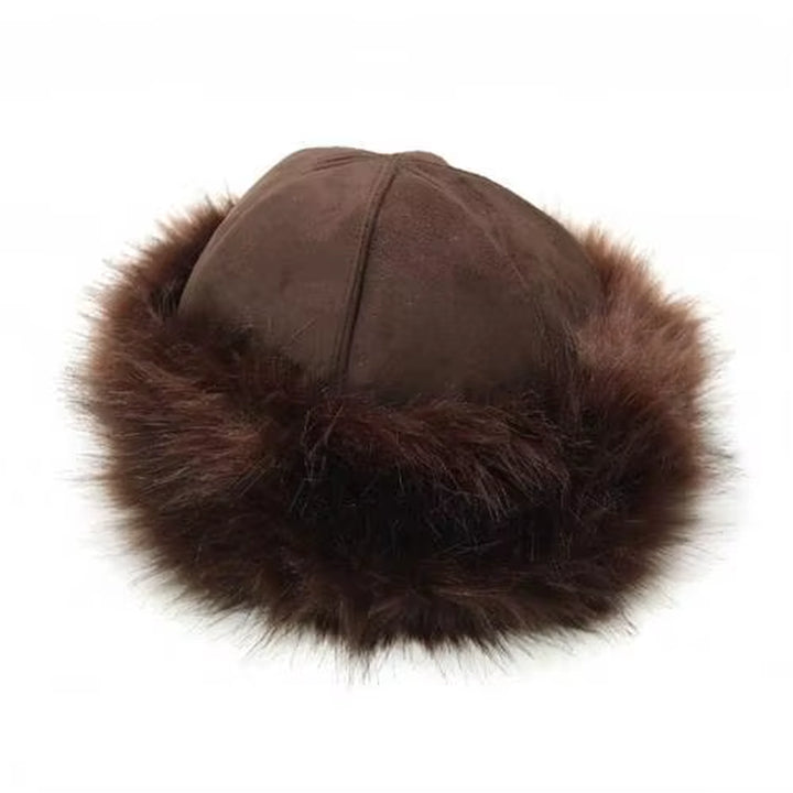 Thicken Warm Russian Winter Ski Hat Men Women Winter Faux Fur Suede Fluffy Beanie Fashion Ear Protector Snow Cap