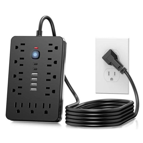 Fall 17 in 1 Surge Protector Power Strip, Wall Mounted Desktop Charging Station with 11 AC Outlets, USB & Type-C Ports, Suitable for Home, Office and Travel, Room Accessories