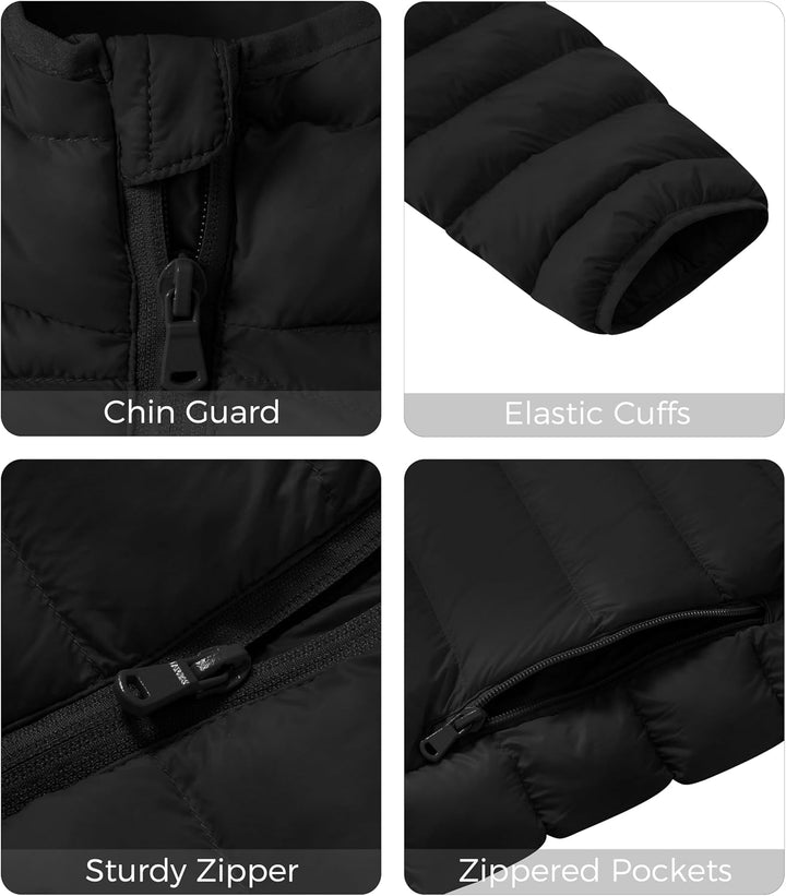 Men'S Lightweight Winter Jackets Warm Puffer Jacket Quilted Winter Coat with Hood