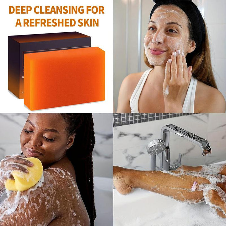 Kojic Acid Soap Bars with Vitamin C, Retinol, Collagen, Turmeric, Vitamin E, Shea Butter, Castile Olive Oil, Cleansing and Rejuvenating Skin, Summer Gifts