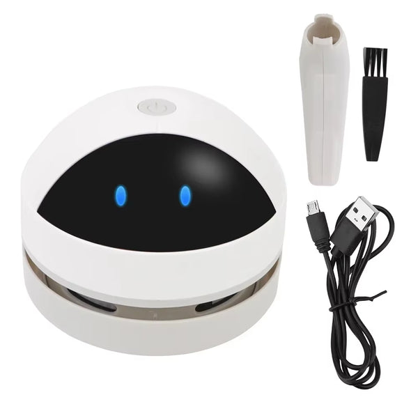 Desk Dust Vacuum with Clean Brush USB Charging for Home Office Table Sweeper Desktop Cleaner Mini Vacuum Cleaner