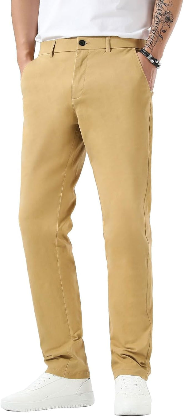 Men’S Slim Fit Khaki Pants Men’S Tapered Chino Pants