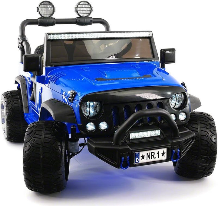 2021 12 Volt Explorer Truck Battery Powered Led Wheels 2 Seater Children Ride on Toy Car for Kids Leather Seat MP3 Music Player with FM Radio Bluetooth R/C Parental Remote