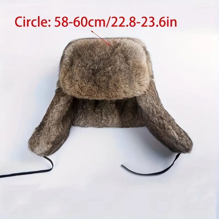 Men'S Winter Warm Bomber Hat Outdoor Hunter Earflap Warm Russian Waterproof Ski Hat Bomber Cap Russian Warm Ear Protectors Hats