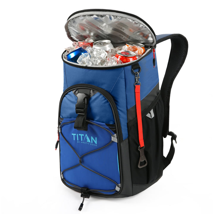 24 Can 12.7 Qt Capacity Backpack Cooler, Ocean Blue