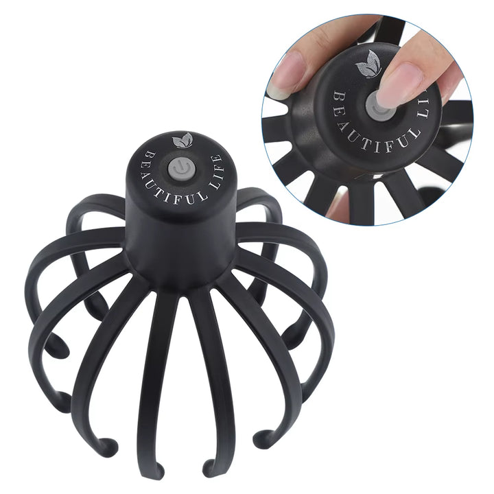 Electric Head Massager with Three Gears 12 TPE Massage Claws Head Massage Device USB Rechargeable