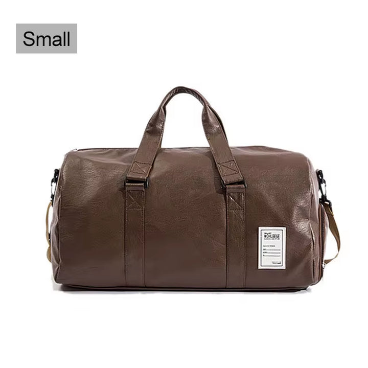 Black Men Travel Duffle Bags Waterproof PU Leather Handbags Shoulder Bag for Women Man Office Tote Large Capacity Weekend Bag X2