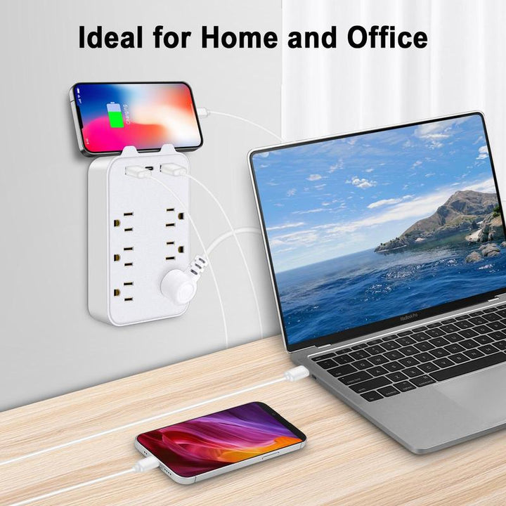 Smart Wall Outlet, Integrated Charging Socket Includes USB Ports & Regular Outlets, Portable & Convenient Charging Accessories for Home Office Travel