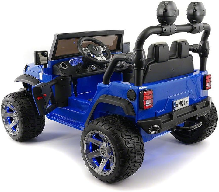 2021 12 Volt Explorer Truck Battery Powered Led Wheels 2 Seater Children Ride on Toy Car for Kids Leather Seat MP3 Music Player with FM Radio Bluetooth R/C Parental Remote