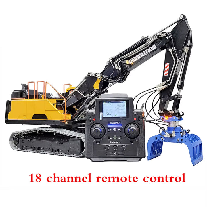 EC380 RC Excavator 1/14 Remote Control Hydraulic Excavator Three-Section Arm Crawler Excavator Metal Model Adult Remote Control