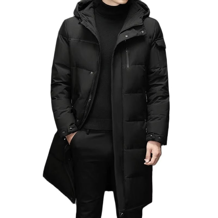 New Winter White Duck down Jackets Men Hooded Long Winter Coat Men Thick Warm Fashion down Coat Mens Brand Parka plus Size 5XL