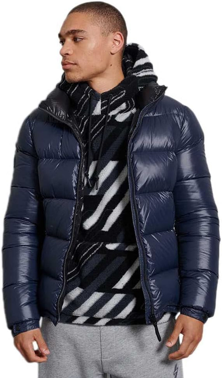 Mens Luxe Alpine down Padded Jacket, Main Zip Fastening Eclipse Navy Size L