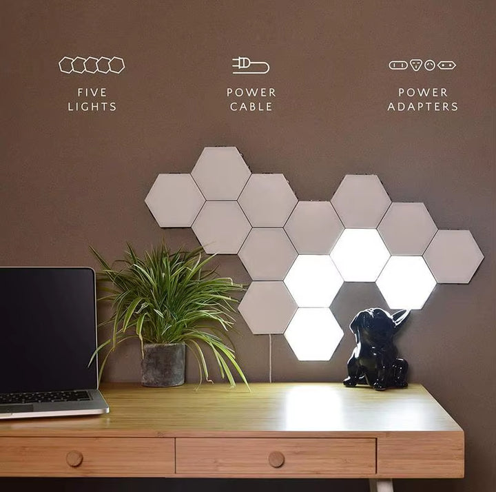 Hexagon LED Lighting Wall Lamp Touch Swith Splicable DIY Night Light Smart Home Bedroom Lamp for Living Room Gaming Room