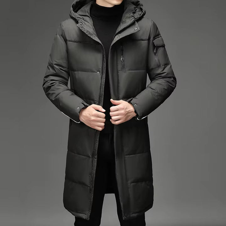 New Winter White Duck down Jackets Men Hooded Long Winter Coat Men Thick Warm Fashion down Coat Mens Brand Parka plus Size 5XL