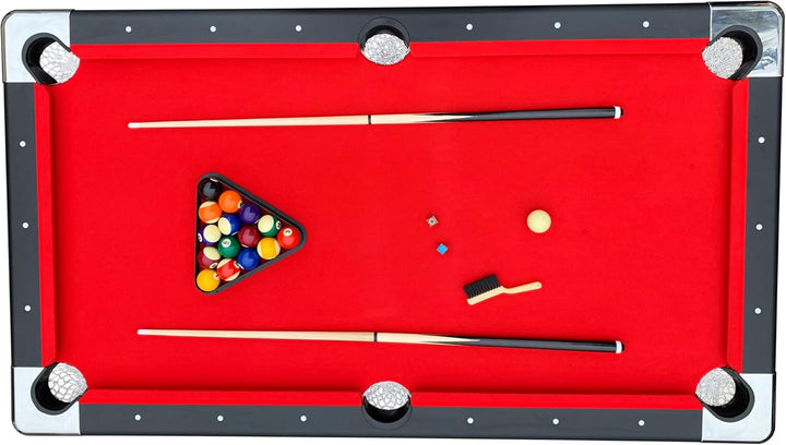 Fairmont 6 Ft Portable Pool Table, Adults Folding Billiards Tables for Game Room with Easy Foldable Storage, Includes Full Set of Billiard Balls, Cues, Chalk & Brush