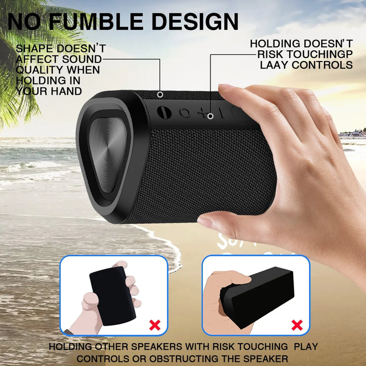 Outdoor Indoor Bluetooth Speaker, 24H Playtime Portable Home Wireless Bluetooth 5.0 Speaker with Stereo Bass, up to 100 Ft Bluetooth Range, IPX7 Waterproof Mini Bluetooth Speaker