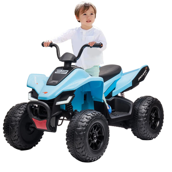 Kids Ride on ATV, 24V Battery Powered Kids Electric Vehicle, 4 Wheeler Quad W/Headlights,Mp3,Usb,Volume Control, Large Seat, Electric Ride on Toys Best Gifts for 18-36 Months Boys and Girls