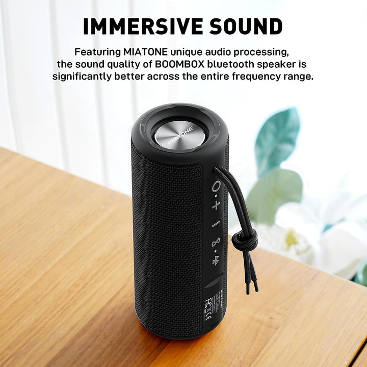 Bluetooth Speakers, Waterproof and Portable Outdoor Wireless Speaker (Black)