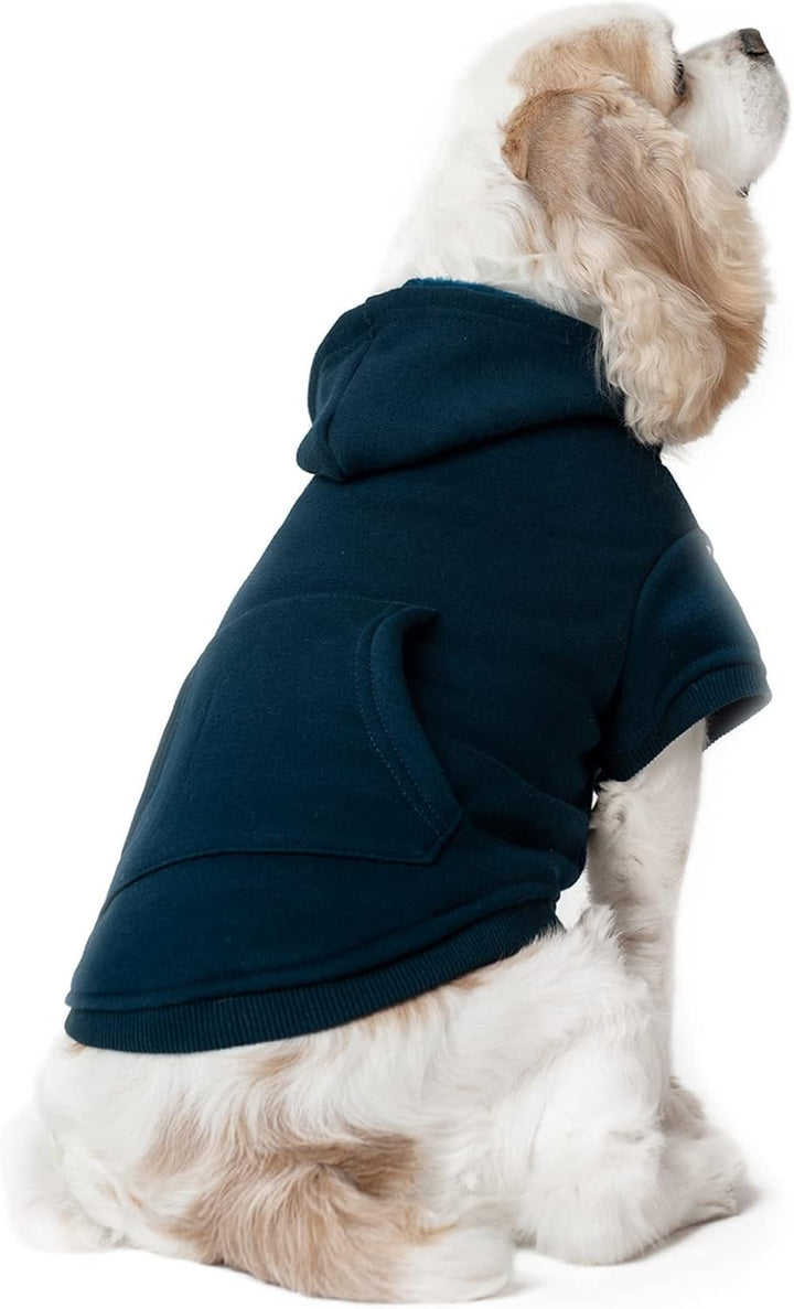 Dog Hoodie Fleece Puppy Clothes Warm Sweater with Hat for Small Medium Dogs Cat Hooded Shirt Kitten Pet Basic Sweatshirt with Pocket Doggie Soft Winter Coat Apparel (Blue; 2XL)