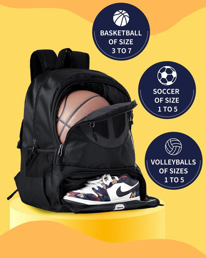 Basketball Backpack Sports Bags with Separate Ball Holder & Shoes Compartment, Best for Basketball, Soccer, Volleyball，Gym