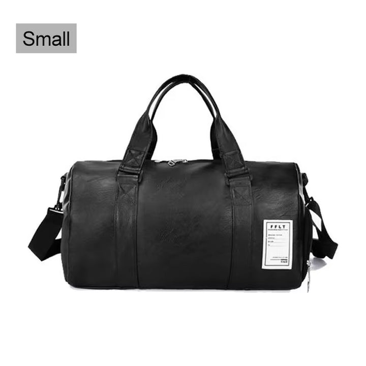 Black Men Travel Duffle Bags Waterproof PU Leather Handbags Shoulder Bag for Women Man Office Tote Large Capacity Weekend Bag X2