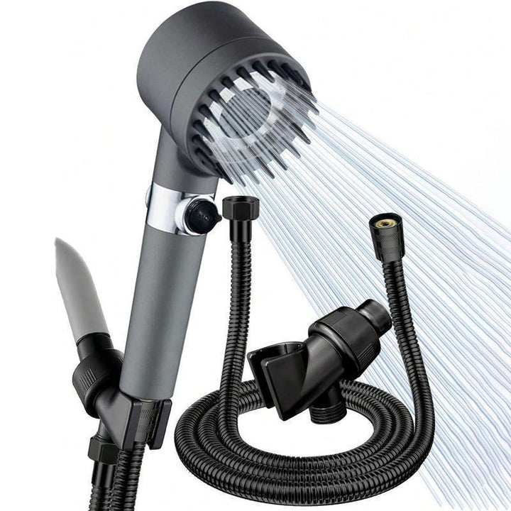 High with Handheld,High Flow Even with Low -Hand Held Showerhead Set,3 Modes Filtered Showerhead with Replacement Hose/Bracket/Cotton Filters,Detachable Spray Mode,Gray with Filter Hard High High- Handheld High Filtered Handheld Power Wash Hard