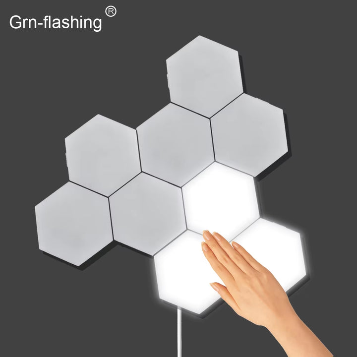 Hexagon LED Lighting Wall Lamp Touch Swith Splicable DIY Night Light Smart Home Bedroom Lamp for Living Room Gaming Room