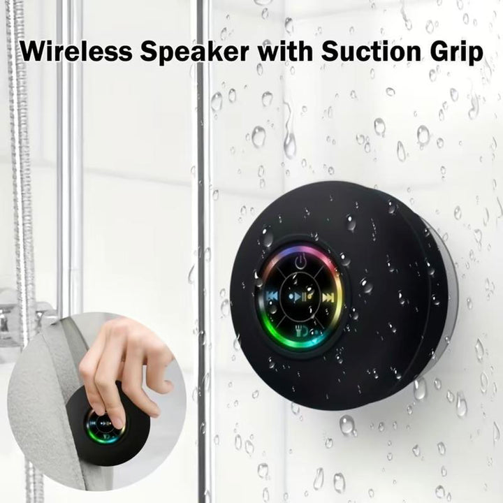 【FREE SHIPPING】 Waterproof Bluetooth Shower Speaker with LED, IPX4 Portable Wireless Hands-Free Mini Speaker, USB Rechargeable for Bath Beach Home - Audio, Smartphone Water Speaker