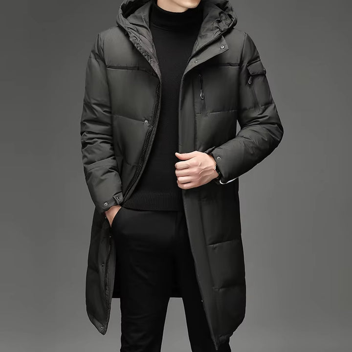 New Winter White Duck down Jackets Men Hooded Long Winter Coat Men Thick Warm Fashion down Coat Mens Brand Parka plus Size 5XL