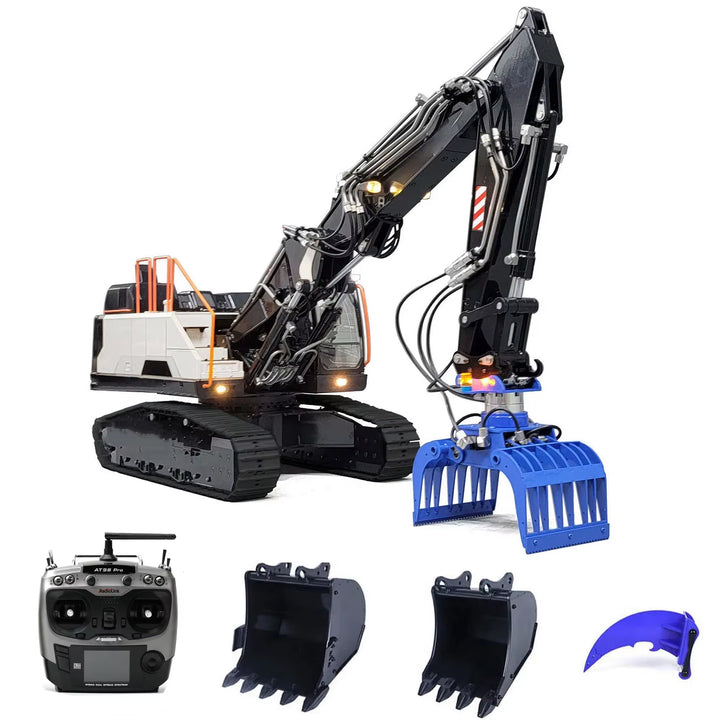 EC380 RC Excavator 1/14 Remote Control Hydraulic Excavator Three-Section Arm Crawler Excavator Metal Model Adult Remote Control