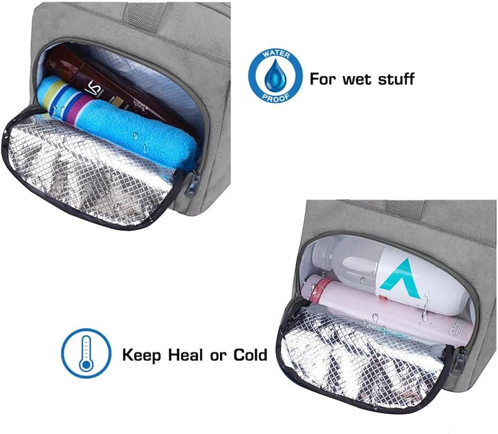 Gym Duffel Bag, Gym Bag with Waterproof Shoe Pouch, Weekend Travel Bag with a Water-Resistant Insulated Pocket