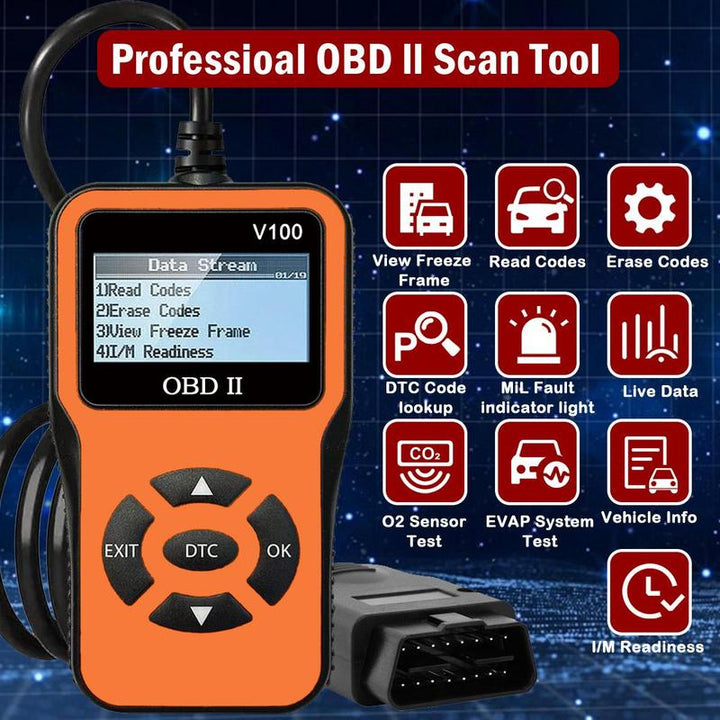 OBD2 Scanner, OBD2 Engine Fault Detector, Comprehensive Code Reader, Advanced Scan Tool for 1996+ Cars, Car Diagnostic Tool