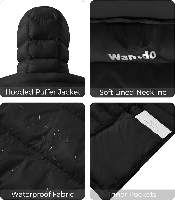 Men'S Lightweight Winter Jackets Warm Puffer Jacket Quilted Winter Coat with Hood