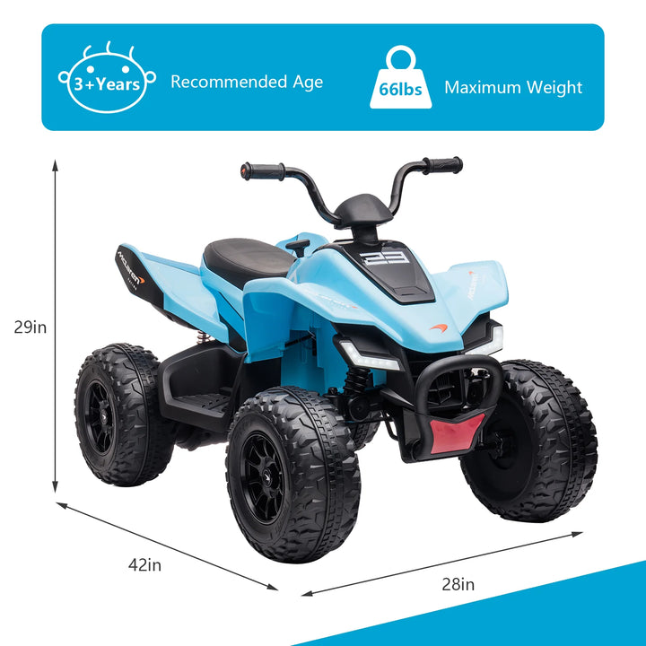 Kids Ride on ATV, 24V Battery Powered Kids Electric Vehicle, 4 Wheeler Quad W/Headlights,Mp3,Usb,Volume Control, Large Seat, Electric Ride on Toys Best Gifts for 18-36 Months Boys and Girls