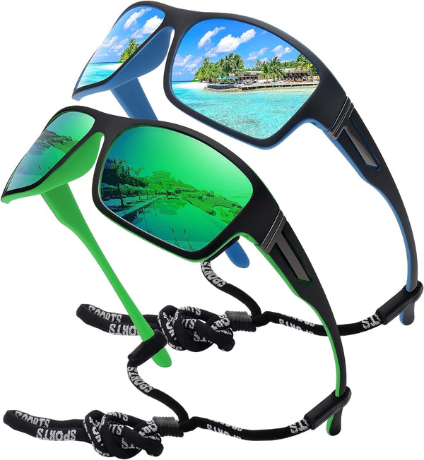 Polarized Sports Sunglasses for Men Women Unbreakable Frame Cycling Fishing Driving