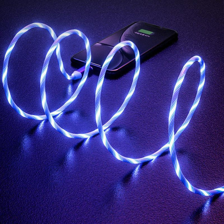 Light up Lightning Data Cable, Glowing Charging Cable, USB to Lightning Charge Cable Compatible with Apple Iphone