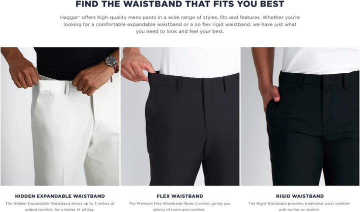 Men'S Work to Weekend Hidden Expandable Waist Classic Fit Flat Front Pant