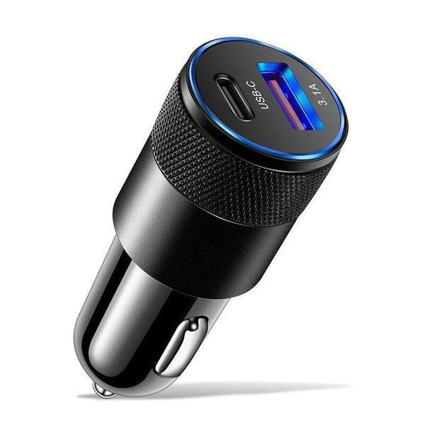 Car Fast Charger, PD 30W Type-C & USB 18W Car Charger, Dual Port Car Charger