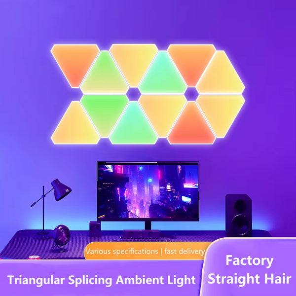 RGB Triangle Wall Light LED Quantum Lamp 5V USB WIFI Bluetooth Music Sync Game Ambient Light for Gaming Bedroom Store Decoration