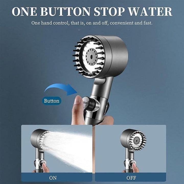 High with Handheld,High Flow Even with Low -Hand Held Showerhead Set,3 Modes Filtered Showerhead with Replacement Hose/Bracket/Cotton Filters,Detachable Spray Mode,Gray with Filter Hard High High- Handheld High Filtered Handheld Power Wash Hard