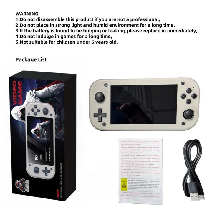 M17 Handheld Game Console, 4.3" IPS Screen Linux System Retro Game Player, Portable Rechargeable Game Console with 20000+ Classics Games, Gaming Products