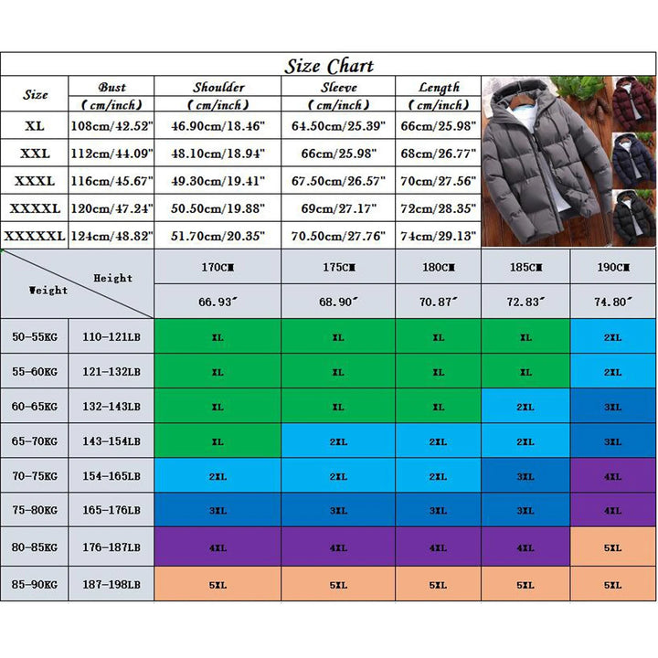 Mens Winter Coats Men Autumn and Winter Solid Zipper Hooded Loose Outdoor Cotton Coat Top Blouse Jacket Men Hooded Jacket (, XXXXL)