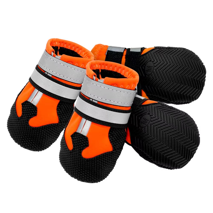 4Pcs Dog Shoes for Large Dogs Waterproof Pet Snow Boot Reflective Winter Dogs Shoes Socks Pet Footwear Non-Slip for Pitbull