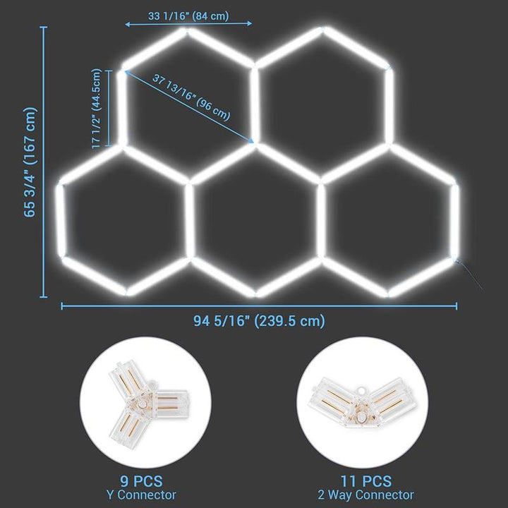 Yescom Hexagon Garage Light 5-Grids Ceiling/Wall Mount