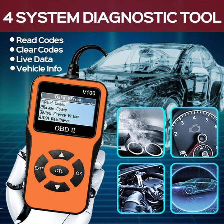 OBD2 Scanner, OBD2 Engine Fault Detector, Comprehensive Code Reader, Advanced Scan Tool for 1996+ Cars, Car Diagnostic Tool