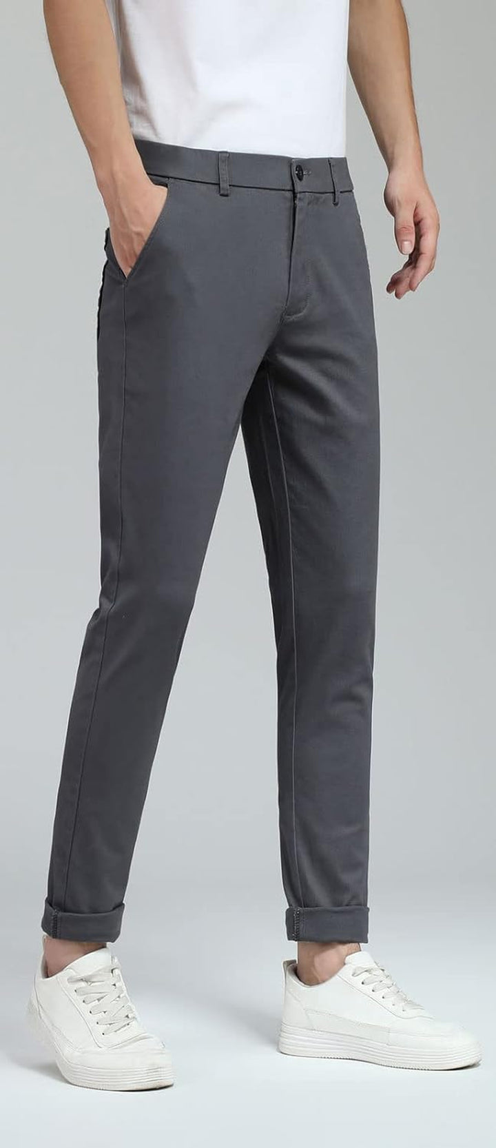 Men'S Skinny Stretchy Khaki Pants Colored Pants Slim Fit Slacks Tapered Trousers